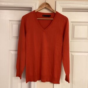 New York and Company Orange V-Neck New Sweater
